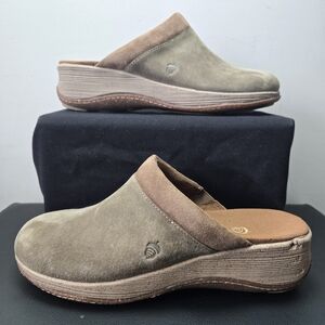 Acorn Clogs Women's 11 Vista Wedge Suede Comfort Slip Ons Mules